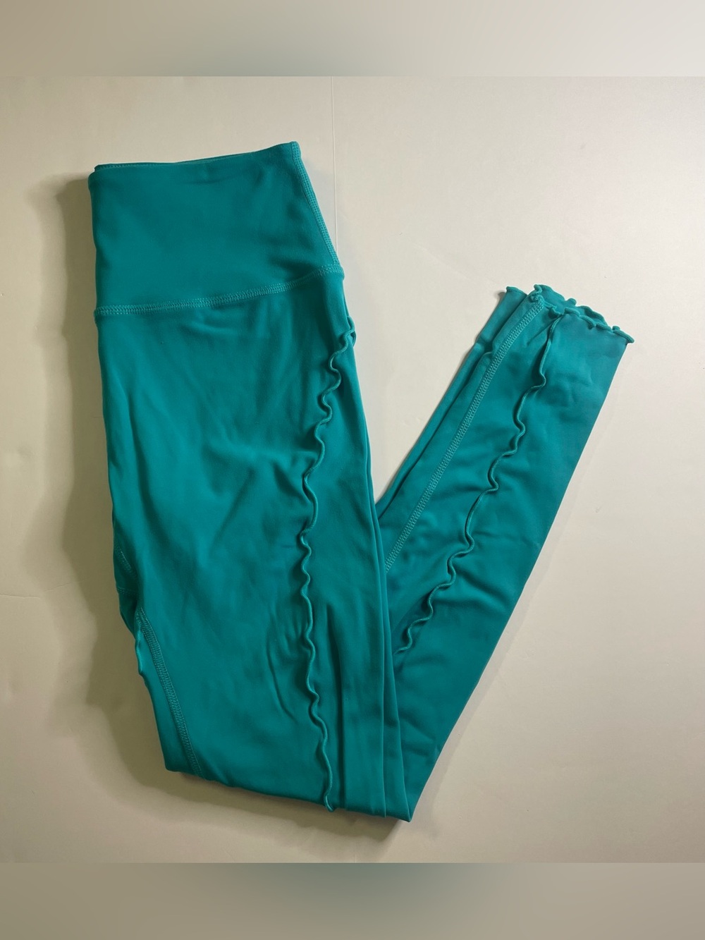 Free People Teal Ruffle Athletic Workout Leggings size S